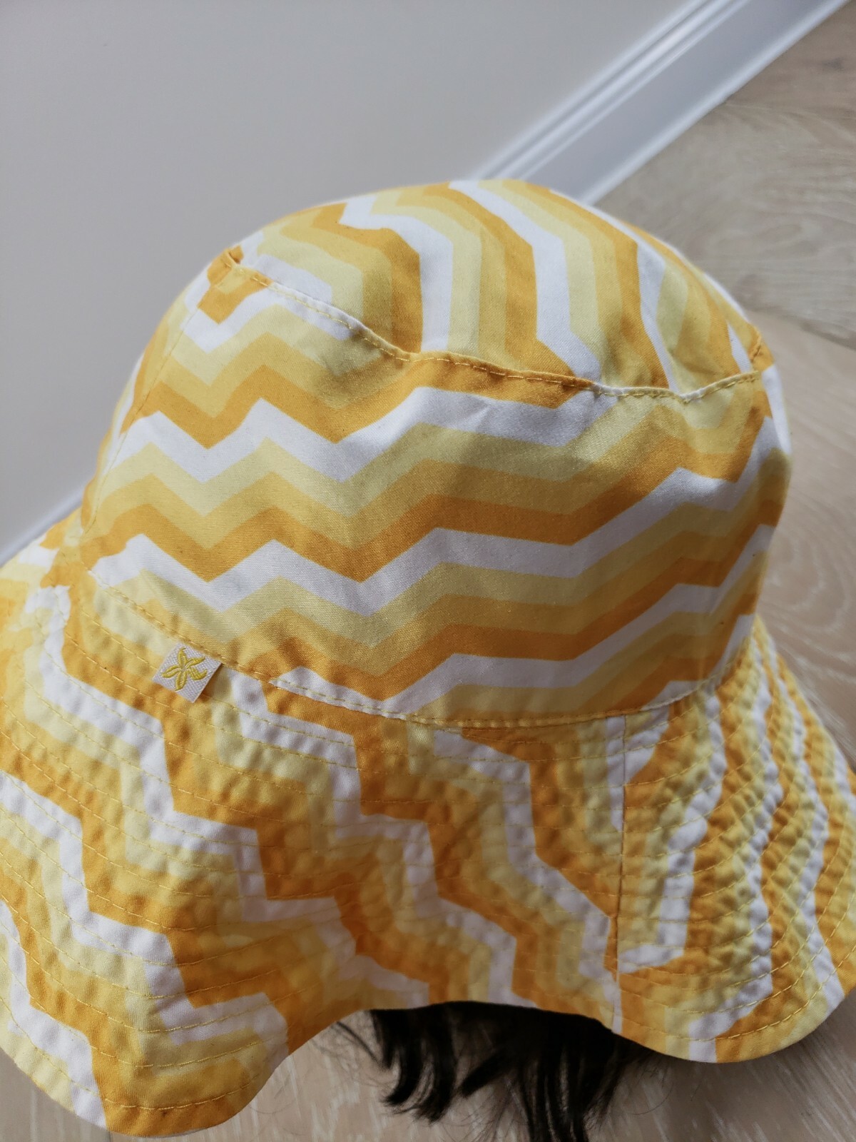 100 Polyester Adult Ladies Women's Sun Hat Yellow 4" Brim Zig Zag Beach Boat L eBay
