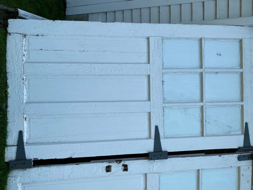 puerta de granero antigua - grande, blanca, salvamento, pesada  Foto 2 de 3