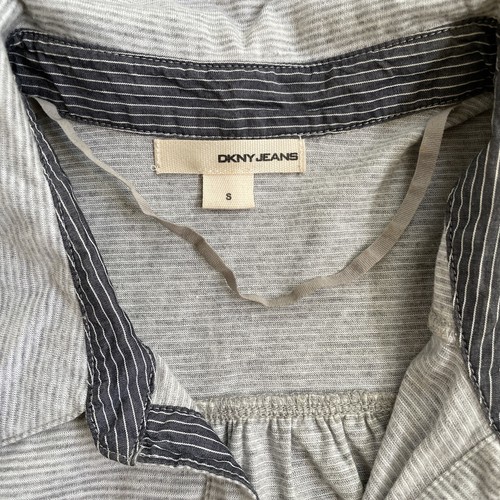 DKNY Jeans Designer Casual Top - Long Tunic Grey Lightweight Summer - Size Small - Picture 2 of 10