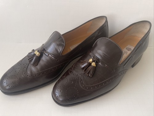 Vintage Gucci Braun Leder Quaste Halbschuhe Schuhe Herren 43 EU 9,5 US TOP