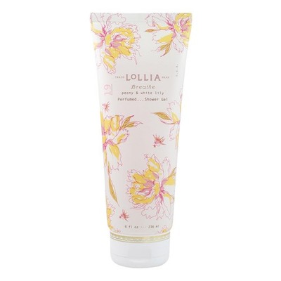LOLLIA Breathe Shower Gel, 8 fl oz - Peony & White Lily, Shea Moisture Hydrating