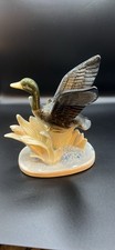 Collectible Vintage 1980s Porcelain Duck in Flight   Wildlife Figurine