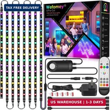 8 PCS RGB Under Cabinet Lighting Kit, 12v Motion Sensor LED Light Strip with Rem