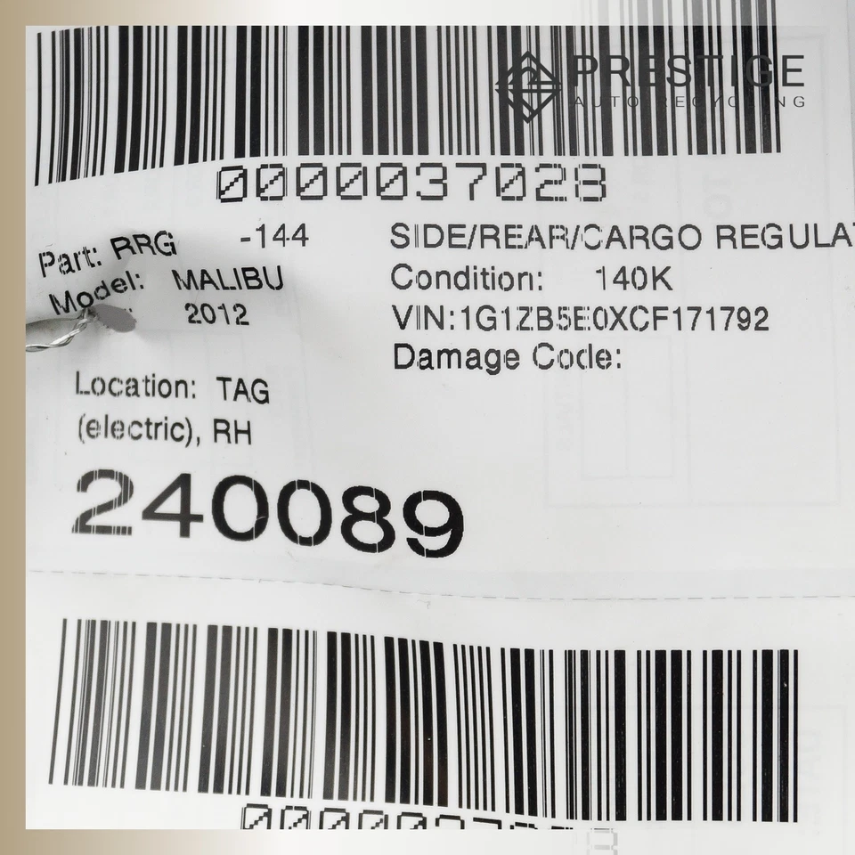 2007-2012 CHEVROLET MALIBU Door Window Regulator w/ Motor Rear Right 22849387 - Image 4 of 4