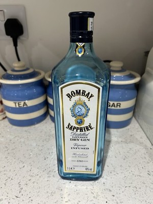 Bombay Sapphire Empty Gin Bottle/Craft/1L/Upcycling/Art