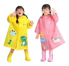 Toddler Children Kids Boys Girls Rain Wear 3D Cartoon Raincoat Jacket Ponchos