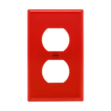 Eaton 1 -Gang Standard Size Red Nylon Indoor Duplex Wall Plate