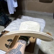 Rodeo King White Straw Western Cowboy Hat Siz...