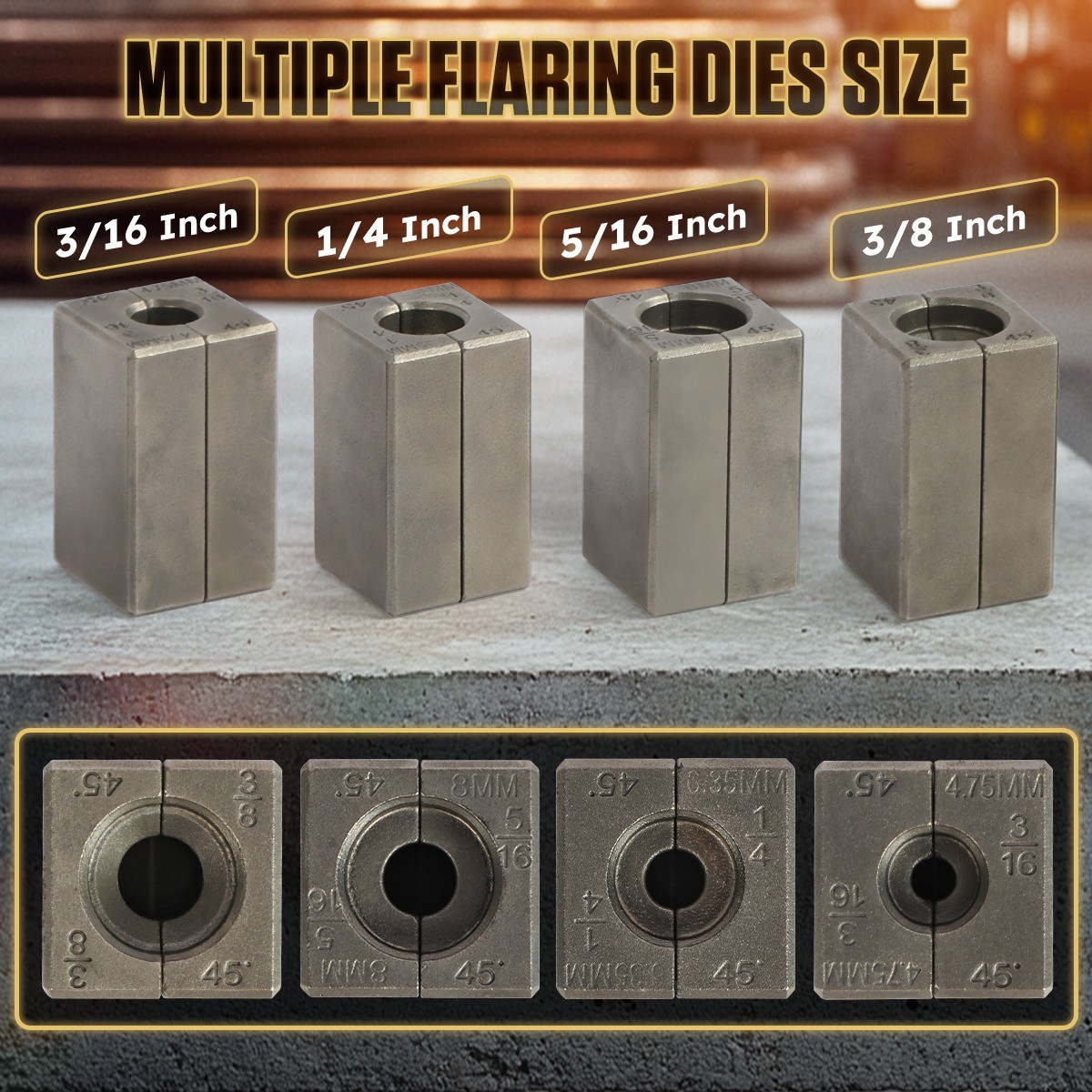 Brake Line Flaring Tool Kit Single Bubble Double for 3/16", 1/4", 5/16", 3/8" US