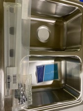 Elkay LRQ25194 Gourmet 25" Double Basin Stainless Steel Sink - 4 Faucet Holes