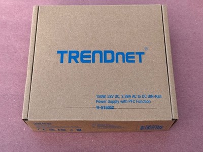 TRENDnet TI-S15052, 150W, 52V DC, 2.89A AC to DC DIN-Rail Power Supply with PFC