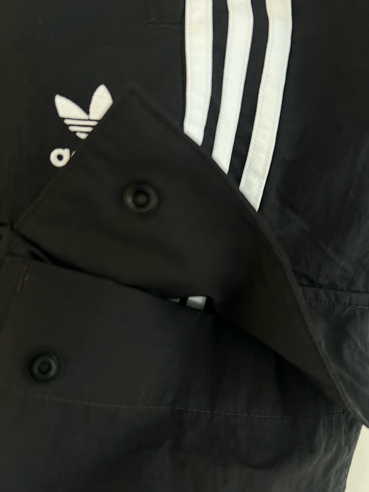 $80 Men’s ADIDAS ORIGINALS CARGO Trefoil Track PANTS Medium HR3364 Black White thumbnail 6