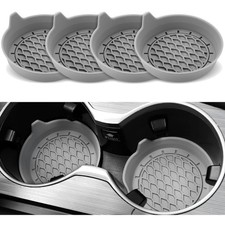 Car Cup Holder Insert Silicone Non-slip Coasters 4 Pack Gray