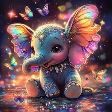 DIY Diamond Painting Kits for Adults, 5D Animal Elephant 12x12 inches, XYJ049