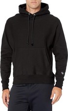 Champion Men's Reverse Weave Pullover Hoodie, Black, L NEW 