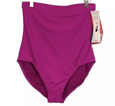Spanx Core Swimsuit Bottoms Womens 16 Berry Pink High Waisted Go Slimming New