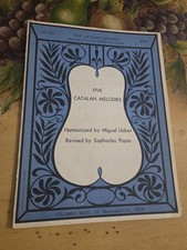 Miguel Llobet 5 Catalan Melodies Classical Guitar Rare Sheet Music