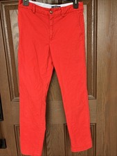 Polo Ralph Lauren Chino Pants Boys 14 Red Flat Front Pocket Cotton Christmas Red
