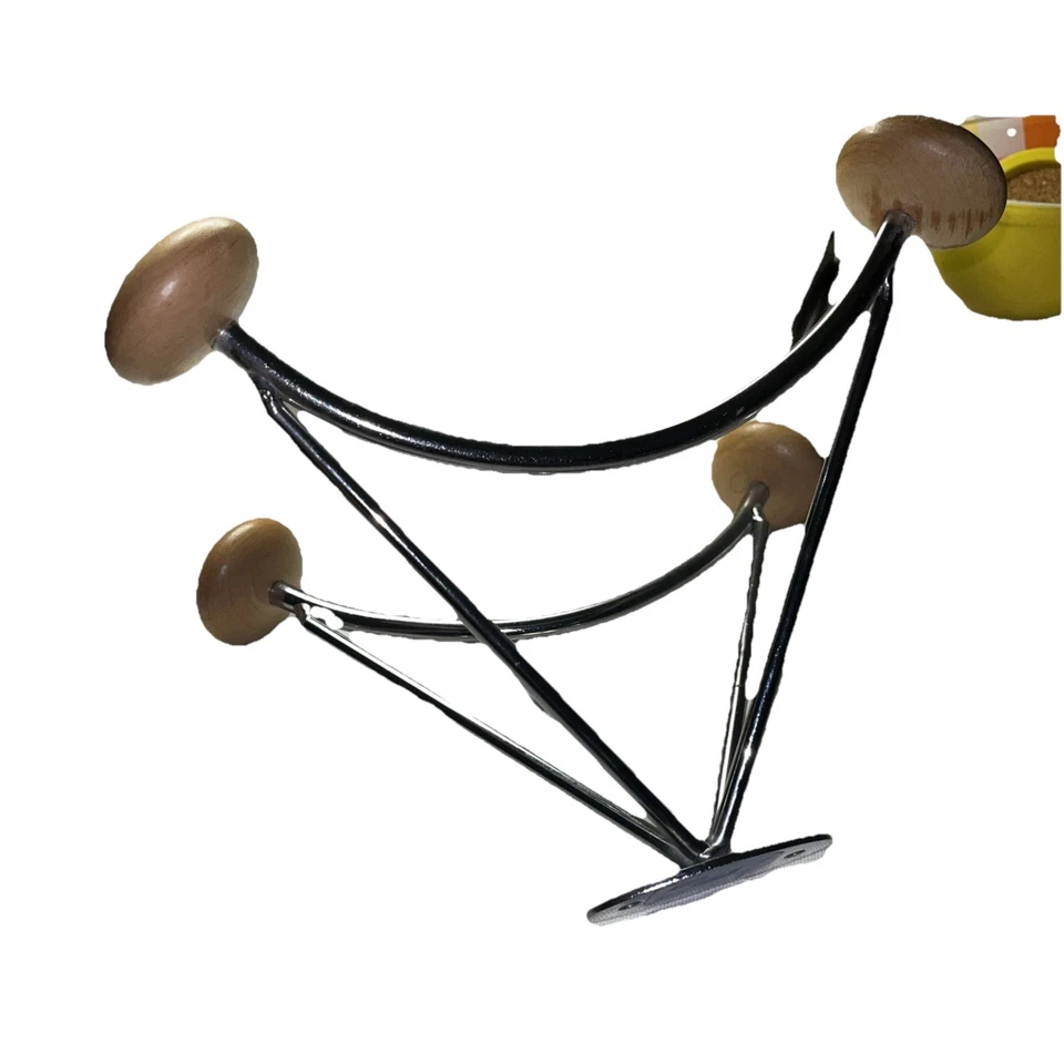 Retro Karim Rashid For Pure Design Coat Rack Silver And Blonde Wood - Image 2 of 4