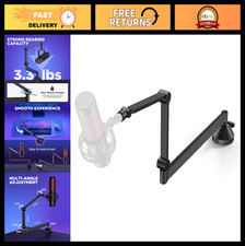 Adjustable Microphone Boom Arm Stand, 360 Rotatable Desk Mic Holder with Adapte