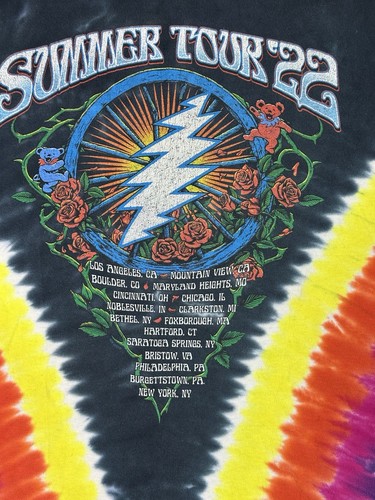 Dead & Company Summer Tour 2022 Tie Dye T-Shirt Liquid Blue XL Grateful Dea - Picture 6 of 6