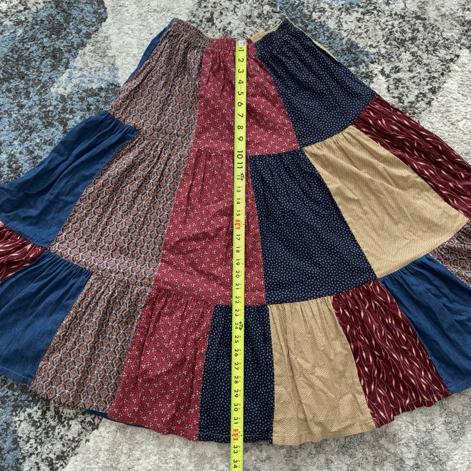 Double D Ranch Wear Patchwork Cotton Peasant Skir… - image 3