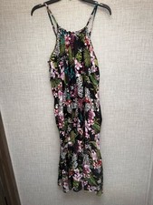 Raviya Black Tropical Floral Print Dress with Pink & Turquoise Accents