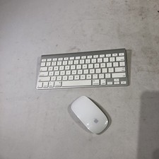 Apple A1314  A1296 Wireless Keyboard and Mouse Combo White Bluetooth, USED