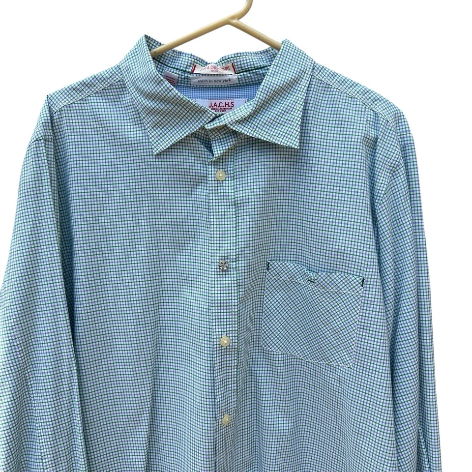 J.A.C.H.S. Camisa Jachs Just A Barata Abotonada Para Hombre Talla Mediana Cuadros Manga Larga Foto 3 de 4