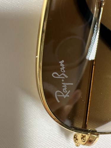 Ray-Ban Aviator Gold Metal Frame Brown Glass Lenses Unisex Sunglasses - Picture 2 of 12