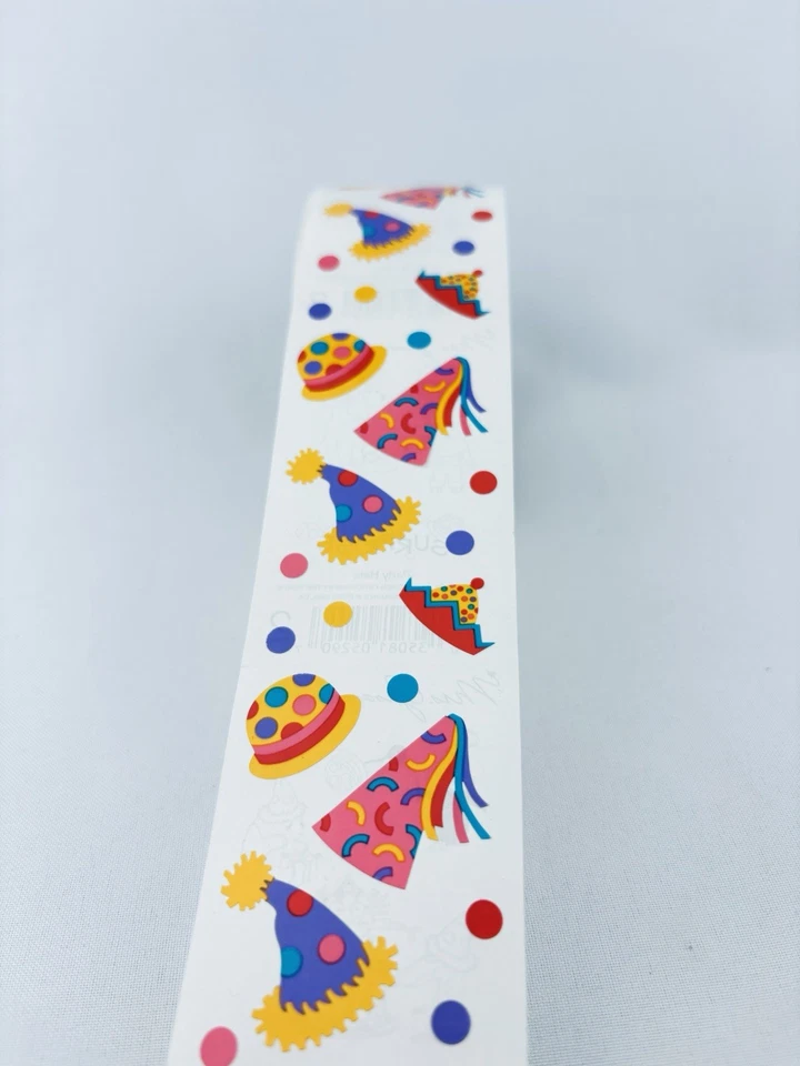 Vintage 1989 Party Hats Mrs. Grossman's Stickers Roll Birthday Dots Scrapbooking - Image 2 of 4
