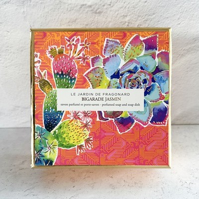 Le Jardin De Fragonard Bigarade Jasmin Perfumed Soap & Dish 5.3 oz 150g