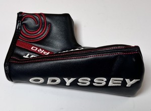 Odyssey White Hot Pro Blade Putter Headcover Synthetic Leather Black Red Logo
