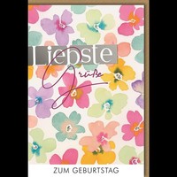 Geburtstag - GlüCkwunschkarte Im Format 11,5 X 17 Cm Mit Umschlag - Blumen Aquar
