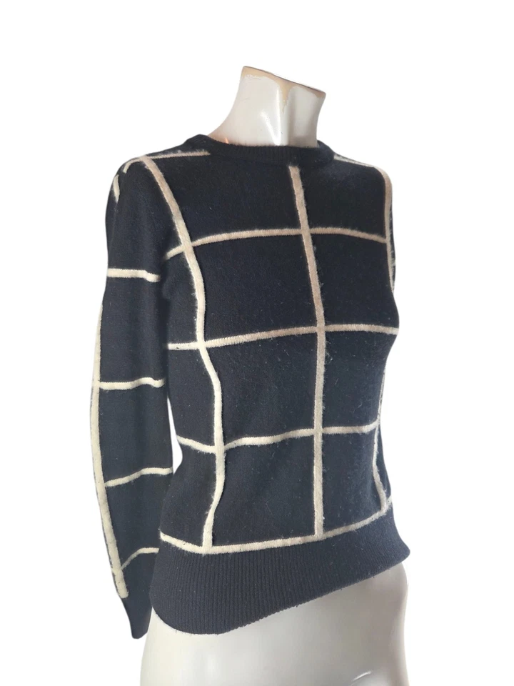 Теория женщин свитер маленький черный клетку Кайленна кашемир ворота вязаный - Изображение 4 из 4