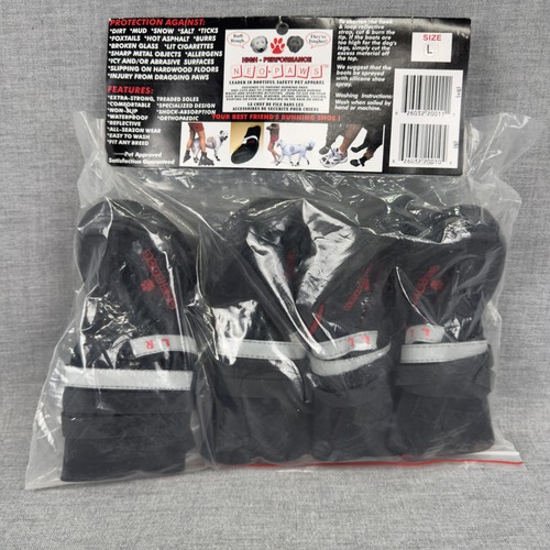 Neo-Paws High-Performance Dog Shoes Boots Set of 4 Size Large Black Reflective