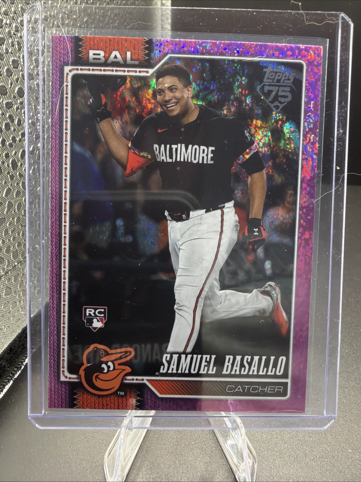 2026 Topps Series 1 Pink Holo Foil Samuel Basallo RC #104 Orioles