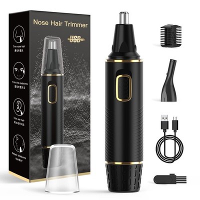 Rechargeable Nose & Ear Hair Trimmer for Men 2-in-1 Painless IPX7 Waterproof