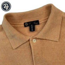 Mens 44 Loro Piana X Bergdorff Goodman 100  Cashmere Orange Collared Sweater