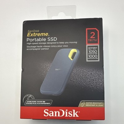 SanDisk Extreme Portable SSD 2TB Water, Shock & Dust Resistant, 1050MB/s, USB-C