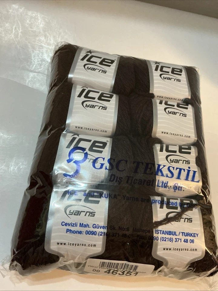 Hilos de hielo 8 madejas lana Worsted 30 granate oscuro nuevo Foto 2 de 4