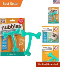 Nubbies T-Bone Dental Dog Chew Toys, Peanut Butter Flavor - Durable Nylon Che...