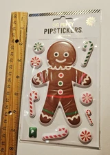 Pipstickers Big Puffy Stickers Lot 1 NIP ~Gingerbread Cookie~ 1 Sheet 2019 READ