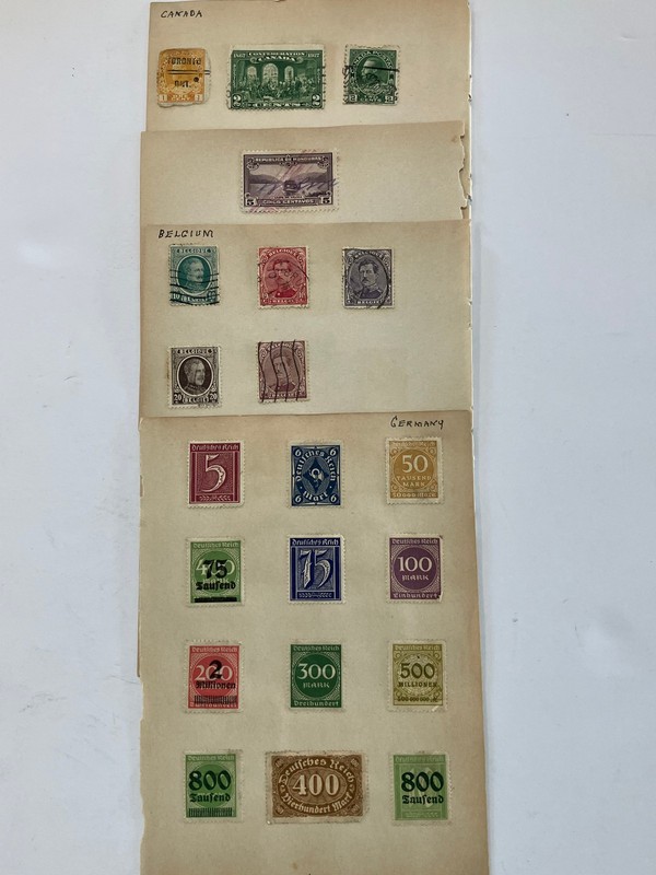 Old Stamp Collection From Family Member's Estate Approx 100 Stamps