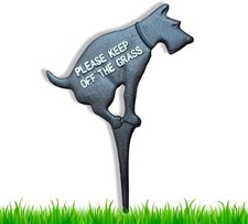 No Dog Poop Signs for Yard, 9 X 12 Cast Iron Keep Dogs off Lawn, No Pooping, Sta