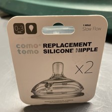 Comotomo Slow Flow Replacement Silicone Nipple 2-pack