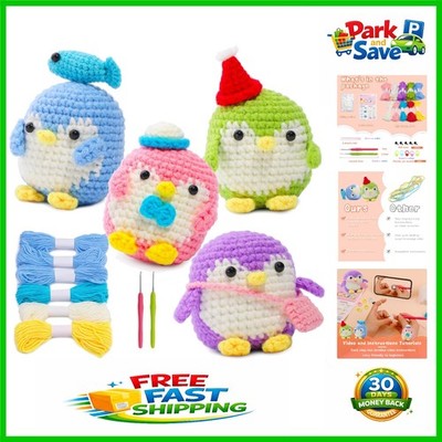 Adorable Penguin Crochet Kit for Beginners   Includes Yarn, Hooks, and Tutorials