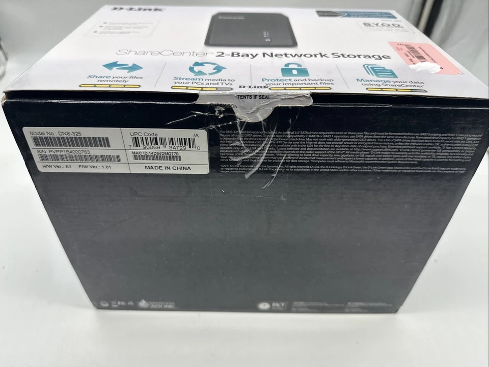 D-Link DNS-325 2-Bay NAS Server for Home & Office Data Storage Enclosure - Image 2 of 4