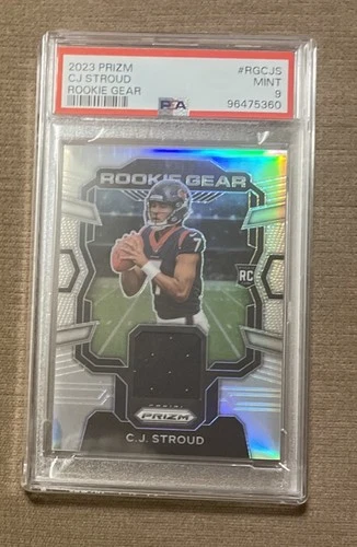 2023 PANINI PRIZM ROOKIE GEAR #RGCJS CJ STROUD ROOKIE RC PSA 9