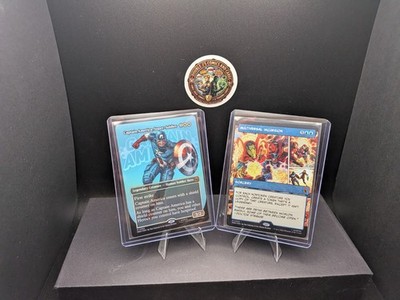 MINT!!! Wizards of the Coast MTG Marvel 2-Card Lot Captain America + Incursion